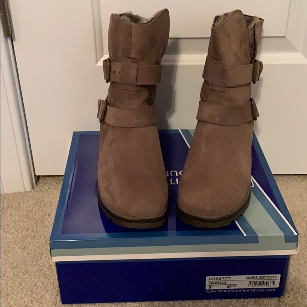 Chastity moto style ankle bootie